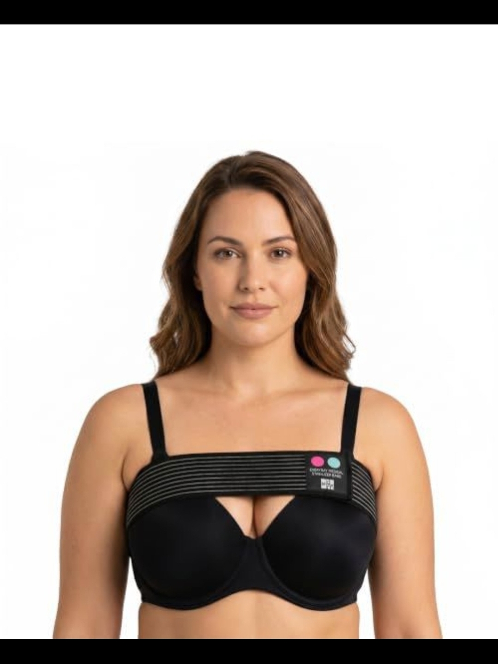 Black Women's Sports Bra Stabilizer Chest Band Breast Band NEW